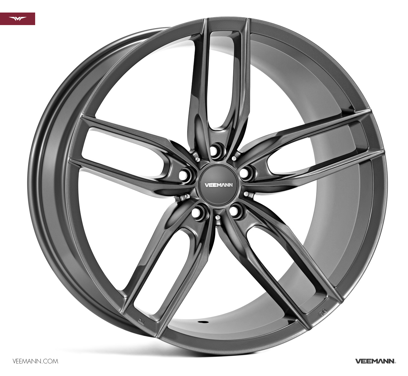 NEW 19" VEEMANN V-FS28 ALLOY WHEELS IN GLOSS GRAPHITE WITH DEEPER CONCAVE 9.5" REARS